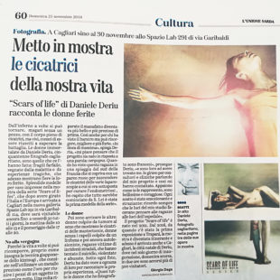 Scars of life series di Daniele Deriu sulla pagina cultura de L’Unione Sarda